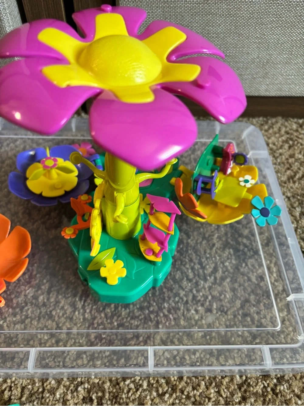 Vintage 2001 Polly Pocket Flower Fairies Flying School Play-set Damaged Incomple